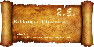 Rittinger Eleonóra névjegykártya